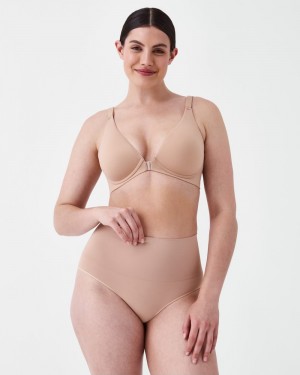 Beige Spanx Bra-llelujah!® Adjustable Plunge Wireless Lift Bra | ODKVU-2190