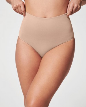 Beige Spanx EcoCare Seamless Shaping Brief | DTUYE-7564