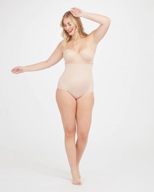 Beige Spanx Suit Your Fancy High-Waisted Brief | XVLJK-1680