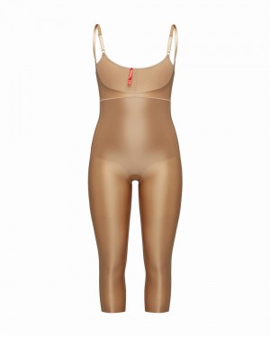 Beige Spanx Suit Your Fancy Open-Bust Catsuit | YIDSK-9251