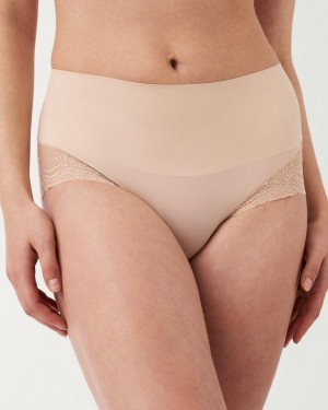 Beige Spanx Undie-tectable® Lace Hi-Hipster Panty | WQBYM-8917