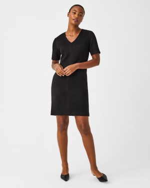 Black Spanx Faux Suede Column Dress | ZDMGI-6340