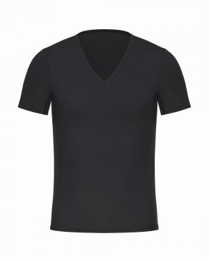 Black Spanx Sculpt Cotton V-Neck | INUBD-3405