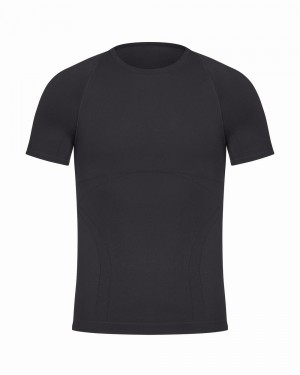 Black Spanx Ultra Sculpt Seamless Crew Neck | SHAZN-2097