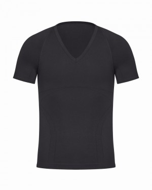 Black Spanx Ultra Sculpt Seamless V-Neck | RZYLD-2617