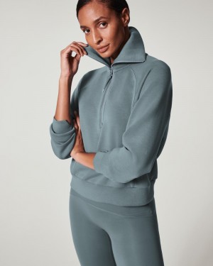 Blue Grey Spanx AirEssentials Half Zip | NCVXA-1248