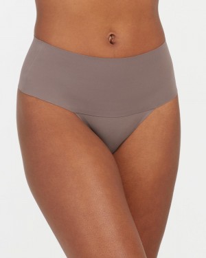 Brown Grey Spanx Undie-tectable® Thong | RVFEL-0148