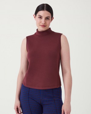 Brown Spanx AirEssentials Mock Neck Top | MPRID-6574