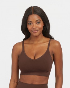 Brown Spanx EcoCare Seamless Shaping Longline Bralette | ONUST-7149