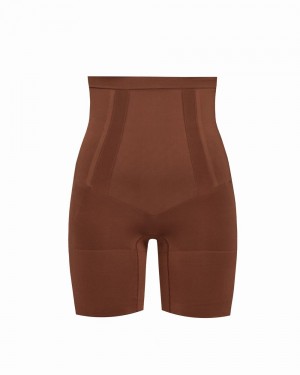 Brown Spanx OnCore High-Waisted Mid-Thigh Short | YIJFZ-0673