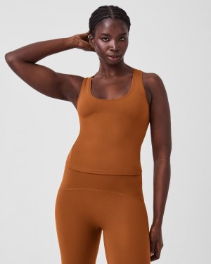 Brown Spanx The Get Moving Fitted Tank | ULKCZ-3495