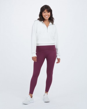 Burgundy Purple Spanx Booty Boost® Active 7/8 Leggings | XBEWD-3480