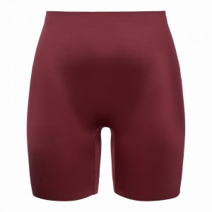 Burgundy Spanx Shaping Satin Mid-thigh Short | VSOWQ-6048