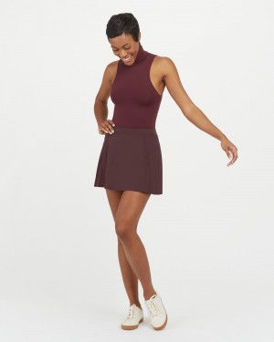 Burgundy Spanx The Get Moving Pleated Skort, 14" | RYTPH-8429