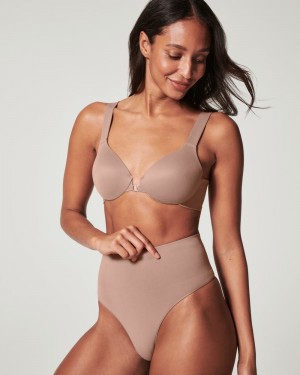 Cafe Au Lait Spanx EcoCare Seamless Shaping Thong | TMSVY-8605