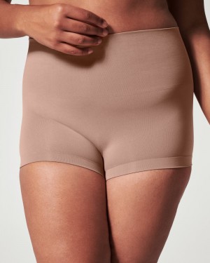 Cafe Au Lait Spanx EcoCare Seamless Shaping Boyshort | FMXOR-6725