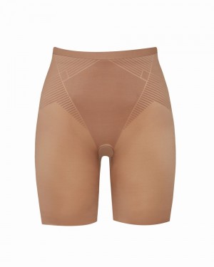 Cafe Au Lait Spanx Thinstincts® 2.0 Mid-Thigh Short | NZASJ-2703