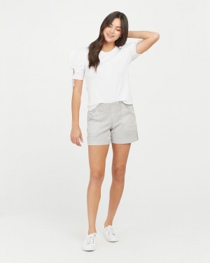 Grey Spanx Stretch Twill Shorts, 4" | WMOFQ-5817