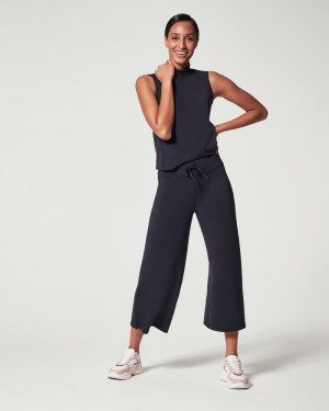 Navy Spanx AirEssentials Cropped Wide Leg Pant | XRZTM-7459