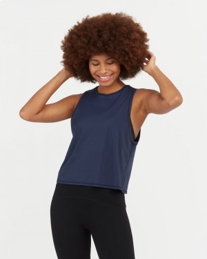 Navy Spanx Go Lightly At-The-Hip Tank | WBFIU-6817