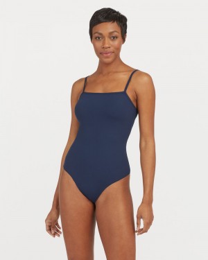 Navy Spanx Suit Yourself Ribbed Cami Bodysuit | RPWUE-9658