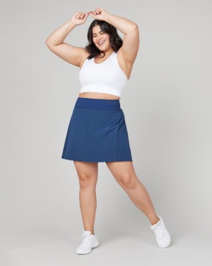 Navy Spanx The Get Moving Skort, 17" | TDPVQ-3496