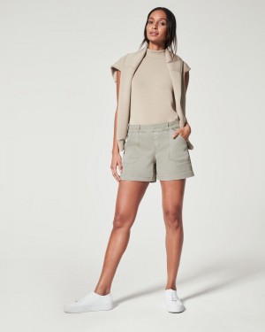 Olive Spanx Stretch Twill Shorts, 4" | PNXIB-7354