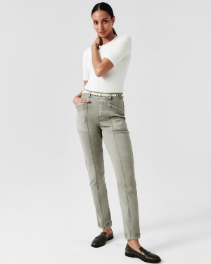 Olive Spanx Stretch Twill Straight Leg Pant | RUTZL-0162