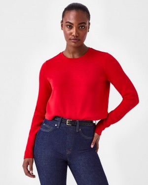 Red Spanx AirEssentials Cropped Long Sleeve Top | AGWNC-6183