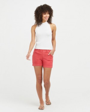 Red Spanx Stretch Twill Shorts, 4" | SWBQN-4851