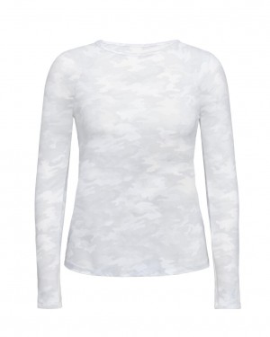 White Camo Spanx Long Sleeve Swim Shirt | CEOBP-7364