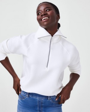 White Spanx AirEssentials Half Zip | WKVYN-6839