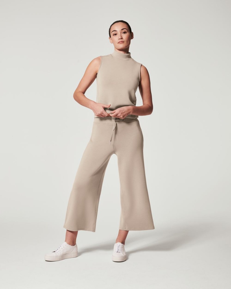 Beige Spanx AirEssentials Cropped Wide Leg Pant | PEMHL-5349