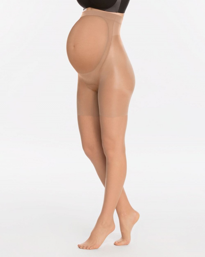 Beige Spanx Mama Mid-Thigh Shaping Sheers | CSYFQ-3541