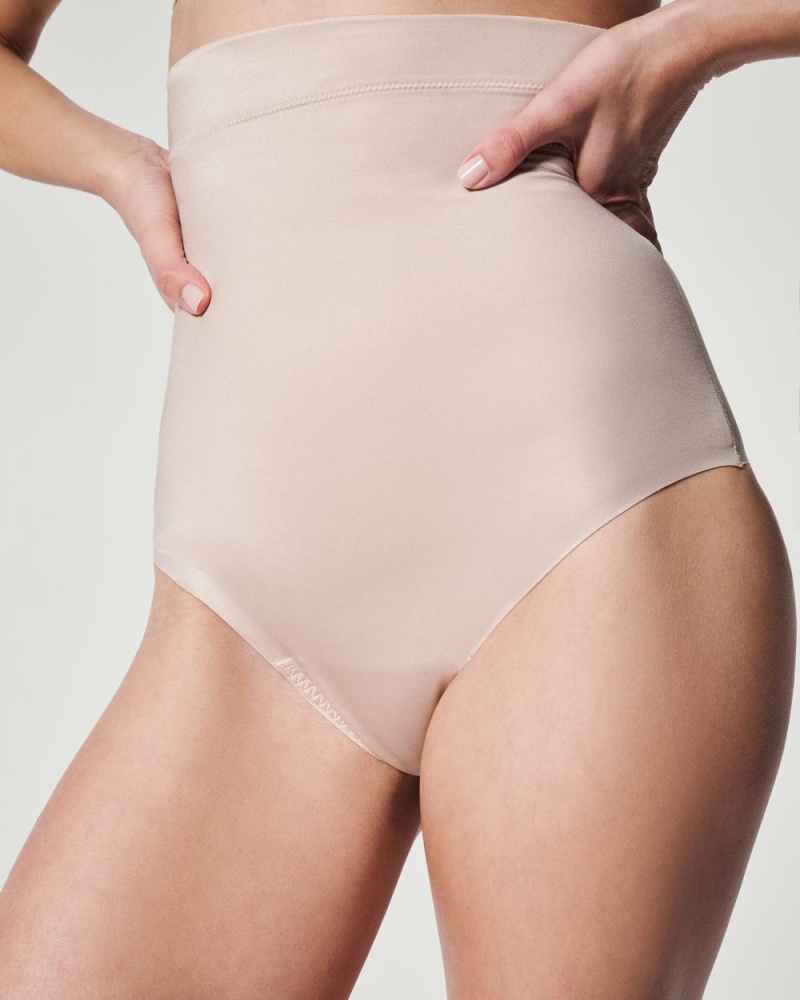 Beige Spanx Suit Your Fancy High-Waisted Thong | IKDVU-8065