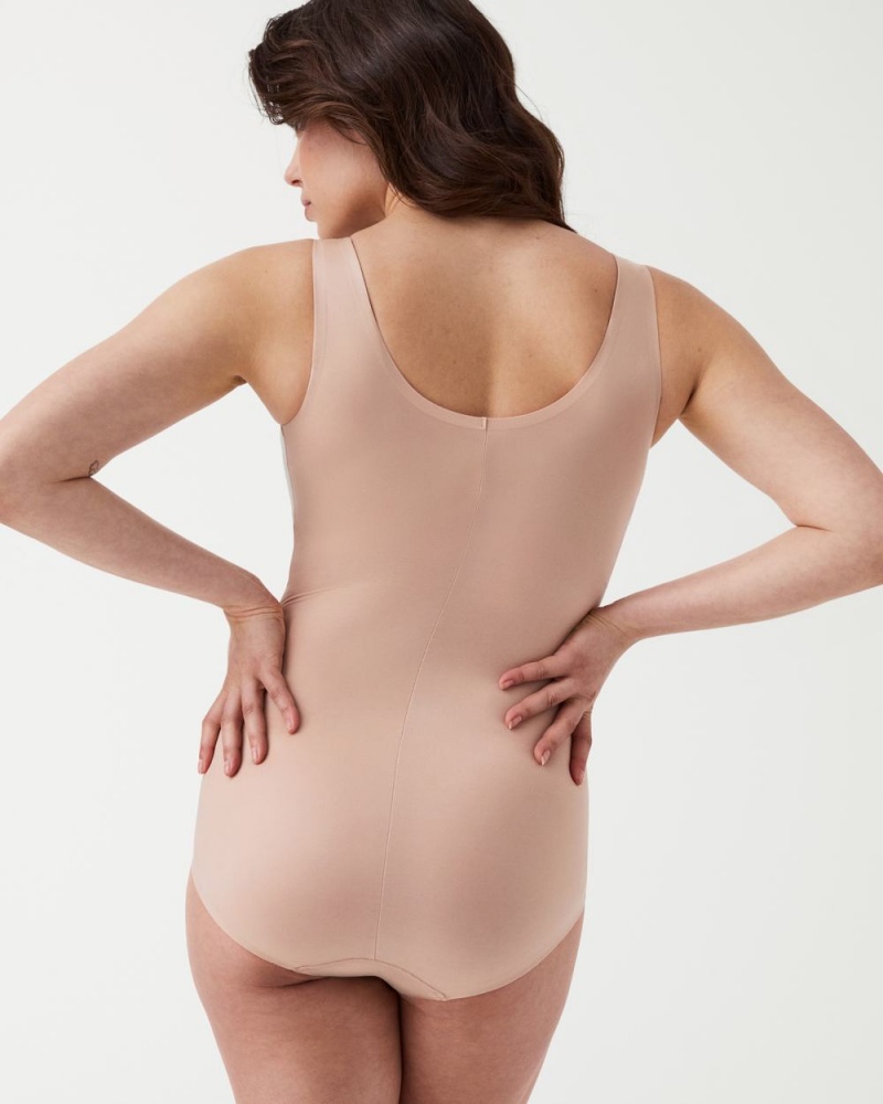 Beige Spanx Thinstincts® 2.0 Tank Panty Bodysuit | FIJXW-3972