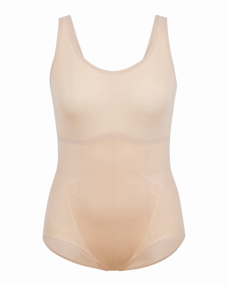 Beige Spanx Thinstincts® 2.0 Tank Panty Bodysuit | FIJXW-3972