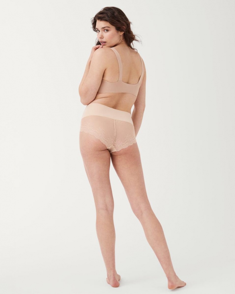 Beige Spanx Undie-tectable® Lace Hi-Hipster Panty | WQBYM-8917