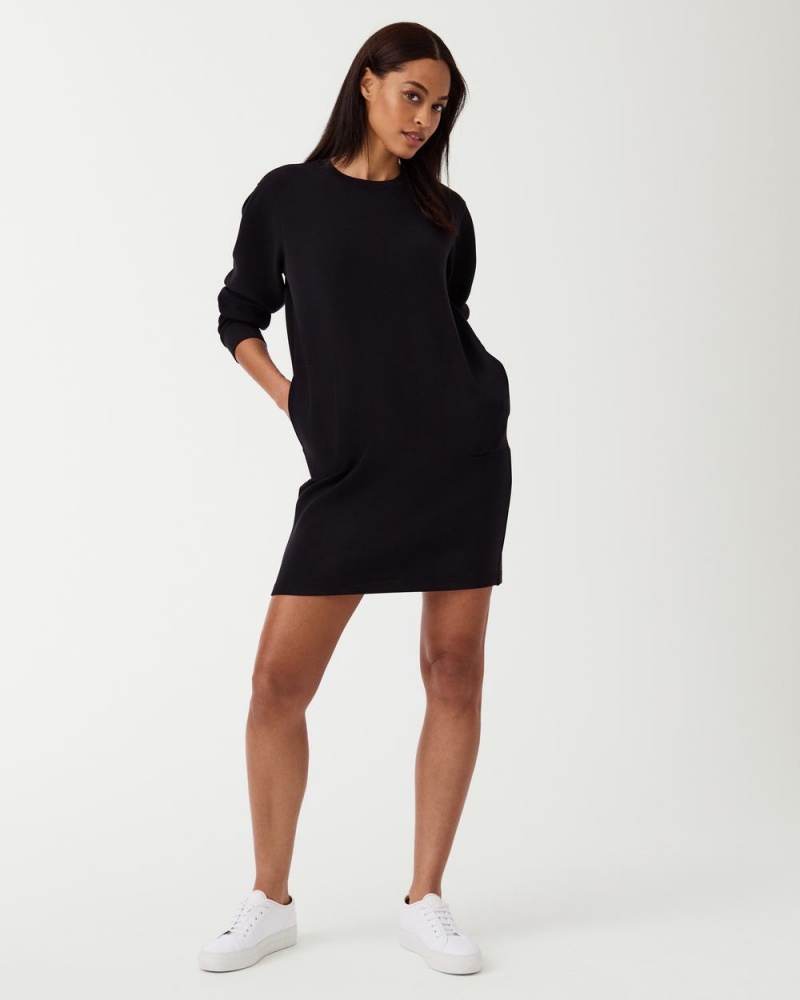 Black Spanx AirEssentials Crew Neck Dress | NFROT-6831