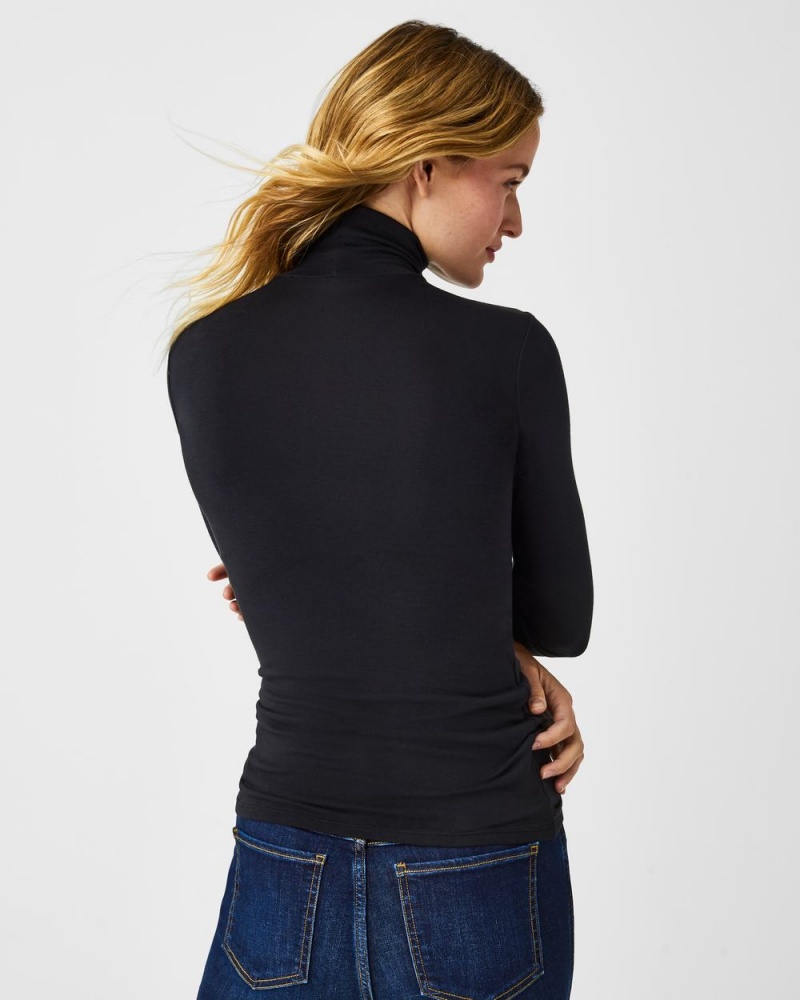 Black Spanx Better Base Long Sleeve Turtleneck | UTFZP-8417