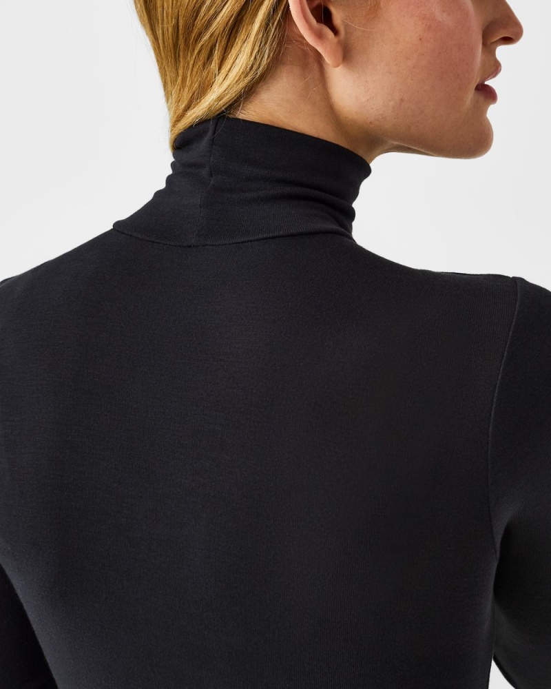 Black Spanx Better Base Long Sleeve Turtleneck | UTFZP-8417