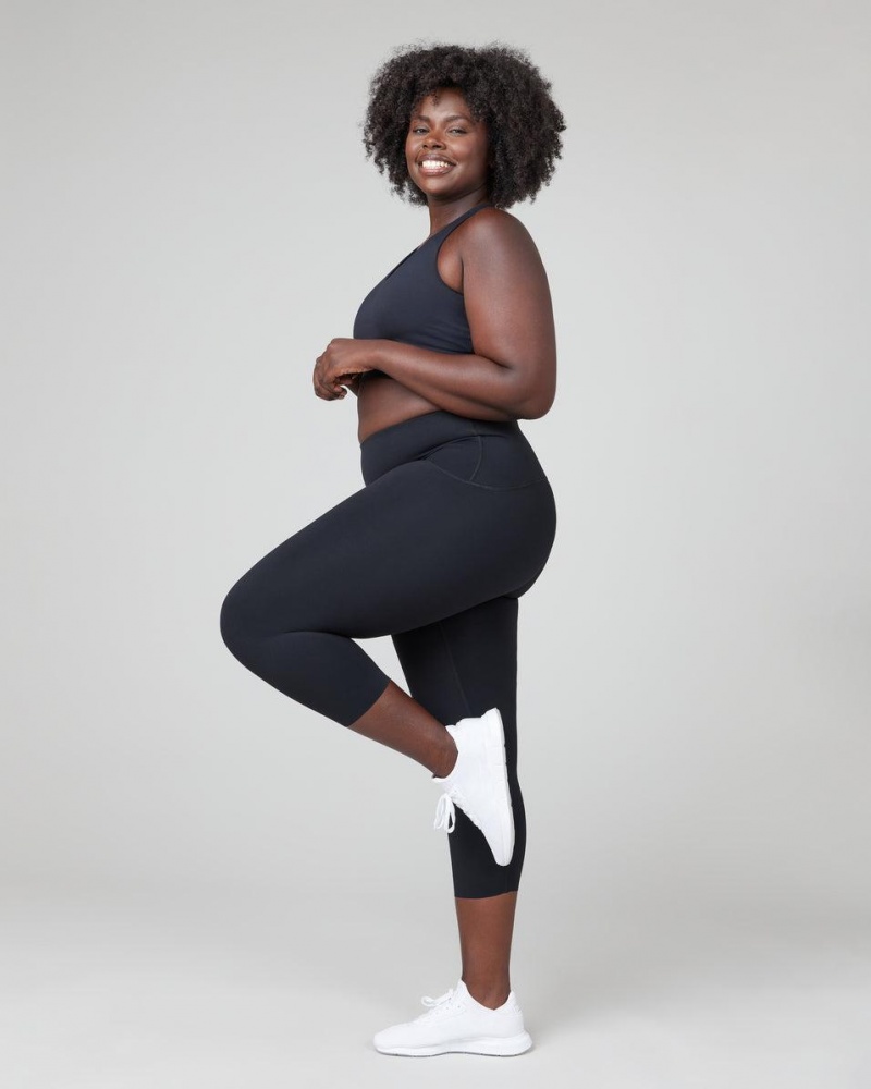 Black Spanx Booty Boost® Active Cropped Leggings | JSOWI-9742