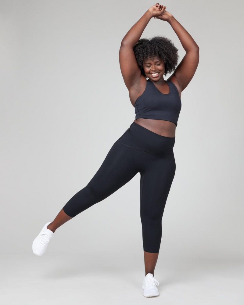 Black Spanx Booty Boost® Active Cropped Leggings | JSOWI-9742