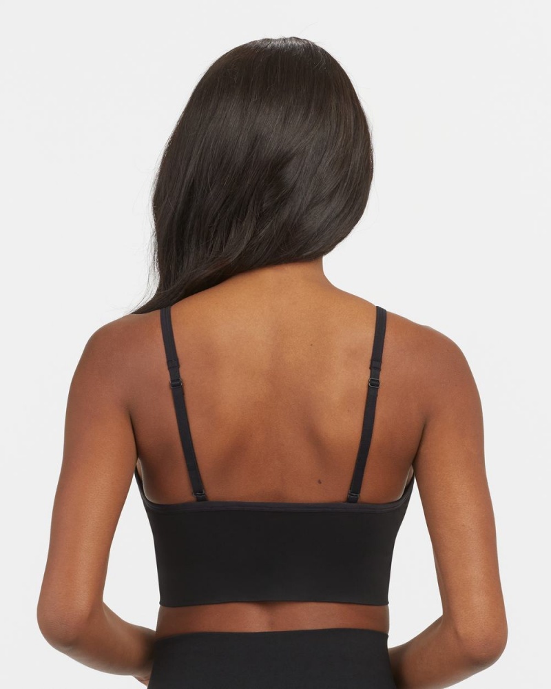 Black Spanx EcoCare Seamless Shaping Longline Bralette | GOTKI-7046