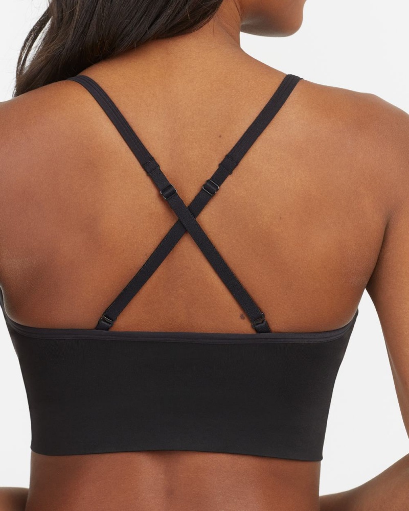 Black Spanx EcoCare Seamless Shaping Longline Bralette | GOTKI-7046