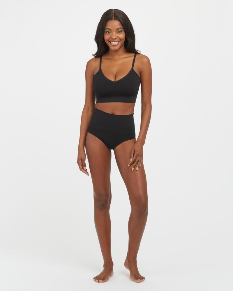 Black Spanx EcoCare Seamless Shaping Longline Bralette | GOTKI-7046