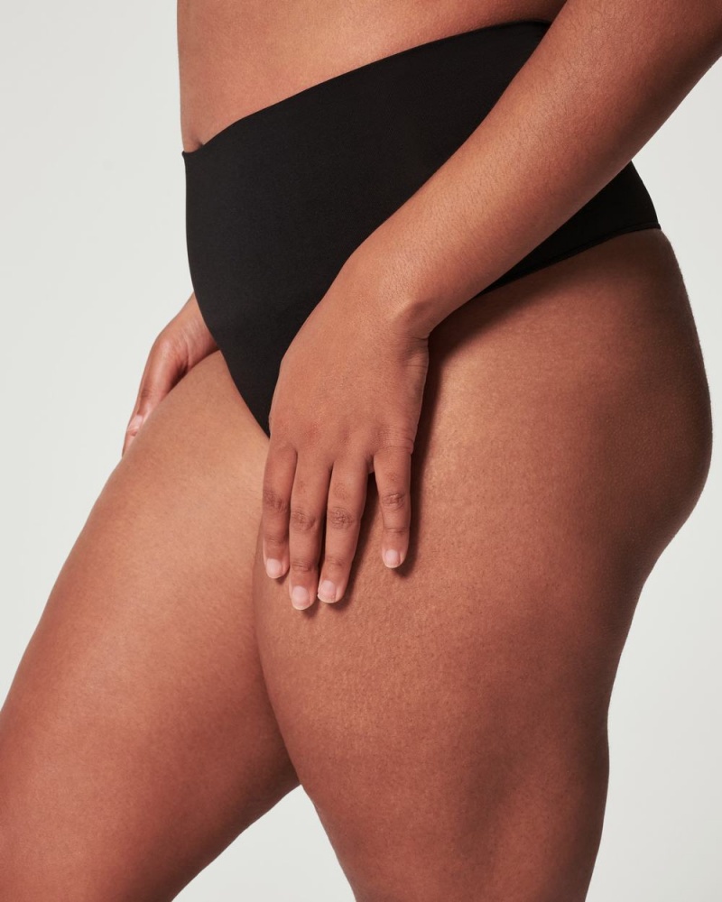 Black Spanx EcoCare Seamless Shaping Thong | OWMXK-6253