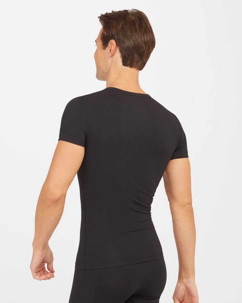 Black Spanx Sculpt Cotton V-Neck | INUBD-3405