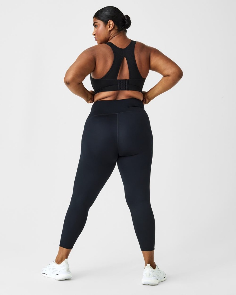 Black Spanx Soft & Smooth Active 7/8 Leggings | FOTIY-2536