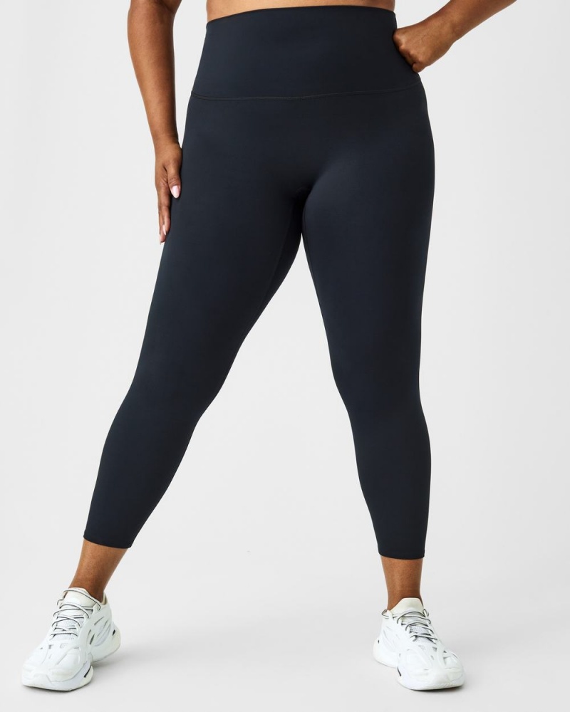 Black Spanx Soft & Smooth Active 7/8 Leggings | FOTIY-2536